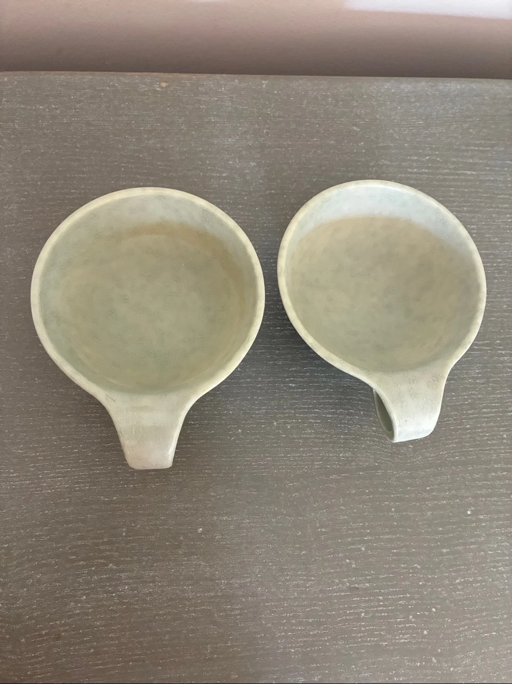 2 Russel Wright GREEN Melmac Melamine Cups Residential Northern 1950s MCM